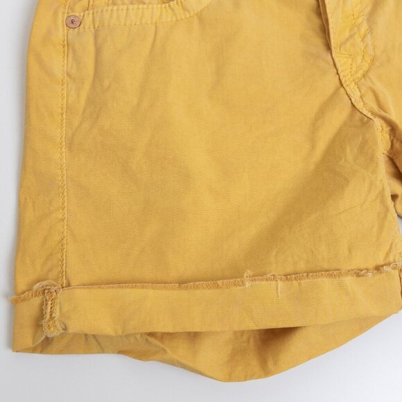 ✨ True Religion Romy Yellow Raw Hem Shorts Cotton Poplin Made in USA - Picture 7 of 12